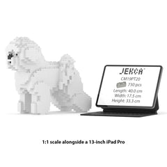 Real size of the Bichon Frise 01 next to a 13-inch tablet