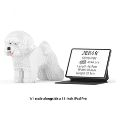Real size of the Bichon Frise 02 next to a 13-inch tablet