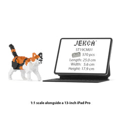 Real size of the Calico Cat Mini 01 next to a 13-inch tablet