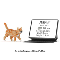 Real size of the Orange Tabby Cat Mini 01 next to a 13-inch tablet