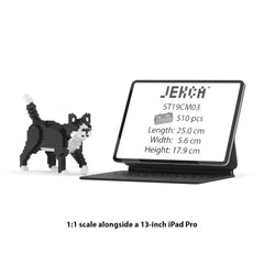 Real size of the Tuxedo Cat Mini 01 next to a 13-inch tablet