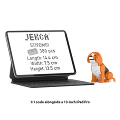 Real size of the Beagle Mini 01 next to a 13-inch tablet