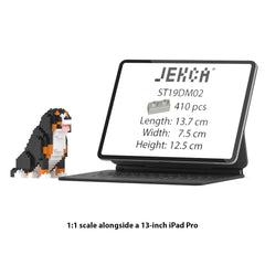 Real size of the Bernese Mountain Dog Mini 01 next to a 13-inch tablet