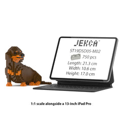 Real size of the Dachshund 05-M02 next to a 13-inch tablet