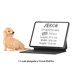 Real size of the Dachshund 05-M03 next to a 13-inch tablet