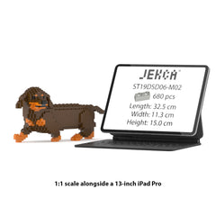 Real size of the Dachshund 06-M02 next to a 13-inch tablet