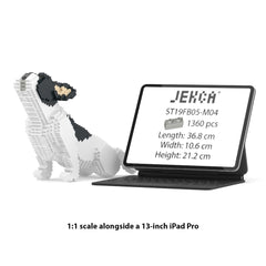 Real size of the French Bulldog 05-M04 next to a 13-inch tablet