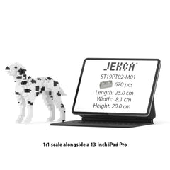 Real size of the Dalmatian 01-M01 next to a 13-inch tablet