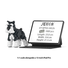 Real size of the Standard Schnauzer 01-M02b next to a 13-inch tablet