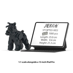 Real size of the Standard Schnauzer 01-M03 next to a 13-inch tablet