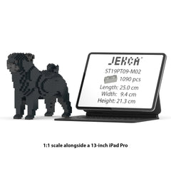 Real size of the Pug 01-M02 next to a 13-inch tablet