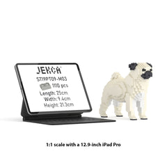 Real size of the Pug 01-M03 next to a 13-inch tablet