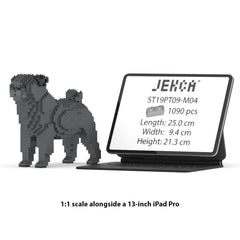 Real size of the Pug 01-M04 next to a 13-inch tablet