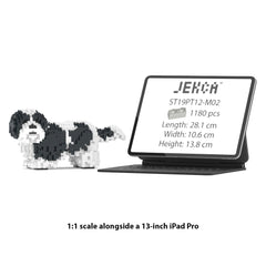 Real size of the Shih Tzu 01-M02 next to a 13-inch tablet