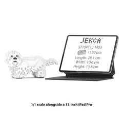 Real size of the Shih Tzu 01-M03 next to a 13-inch tablet
