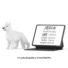 Real size of the German Shepherd 01-M02 next to a 13-inch tablet