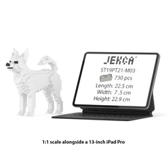 Real size of the Chihuahua 01-M03 next to a 13-inch tablet