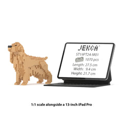 Real size of the English Cocker Spaniel 01-M01 next to a 13-inch tablet