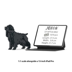Real size of the English Cocker Spaniel 01-M02 next to a 13-inch tablet