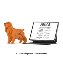Real size of the English Cocker Spaniel 01-M03 next to a 13-inch tablet