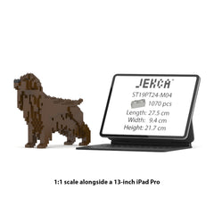 Real size of the English Cocker Spaniel 01-M04 next to a 13-inch tablet