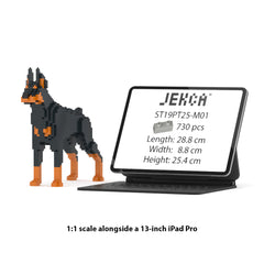 Real size of the Doberman Pinscher 01-M01 next to a 13-inch tablet