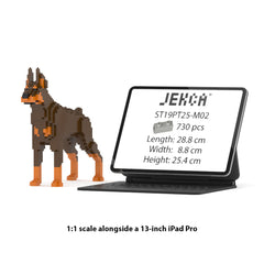 Real size of the Doberman Pinscher 01-M02 next to a 13-inch tablet