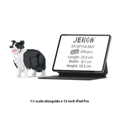 Real size of the Border Collie 01-M01 next to a 13-inch tablet