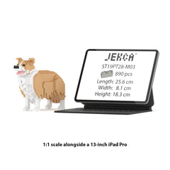 Real size of the Border Collie 01-M03 next to a 13-inch tablet