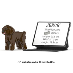 Real size of the Toy Poodle 01-M05 next to a 13-inch tablet