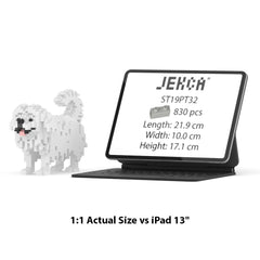 Real size of the Pekingese 01 next to a 13-inch tablet