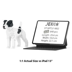 Real size of the Jack Russell Terrier 01-M02 next to a 13-inch tablet