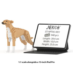 Real size of the Greyhound 01-M01 next to a 13-inch tablet