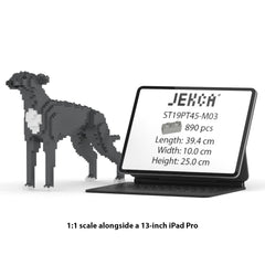 Real size of the Greyhound 01-M03 next to a 13-inch tablet