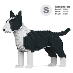 Real size of the English Bull Terrier 01-M01 next to a 13-inch tablet