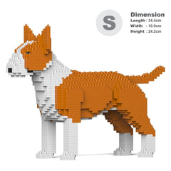 Real size of the English Bull Terrier 01-M02 next to a 13-inch tablet