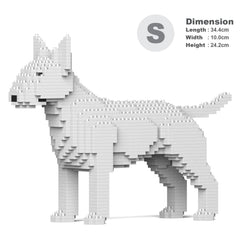 Real size of the English Bull Terrier 01-M03 next to a 13-inch tablet
