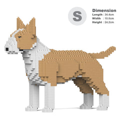 Real size of the English Bull Terrier 01-M04 next to a 13-inch tablet