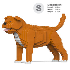 Real size of the Staffordshire Bull Terrier 01-M01 next to a 13-inch tablet