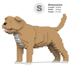 Real size of the Staffordshire Bull Terrier 01-M03 next to a 13-inch tablet