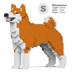 Real size of the Akita Inu 01-M01 next to a 13-inch tablet