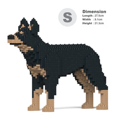 Real size of the Australian Kelpie 01-M01 next to a 13-inch tablet