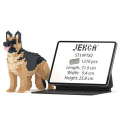 Real size of the German Shepherd 02 next to a 13-inch tablet