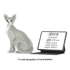 Real size of the Sphynx Cat 01 next to a 13-inch tablet