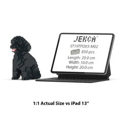 Real size of the Toy Poodle 03-M02 next to a 13-inch tablet