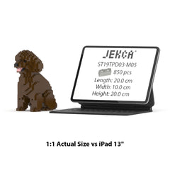 Real size of the Toy Poodle 03-M05 next to a 13-inch tablet